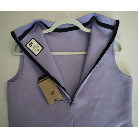 Nike HJ1385-533 Women Sz L-Tall Lilac Ice/Black Tech Fleece Tank Maxi Dress - Picture 11 of 16